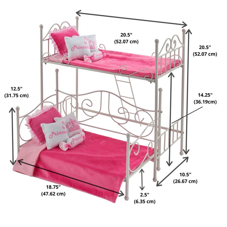 Doll loft bunk bed set with vanity and deals chair